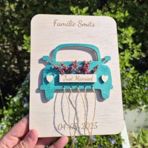 Houten Trouwauto - persoonlijk geldcadeau