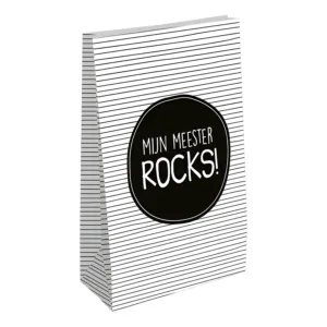 Cadeauzak ‘Mijn meester rocks’