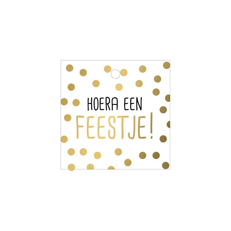 Cadeaulabel 'Hoera een feestje!'