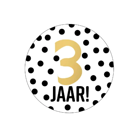 Stickers '3 jaar!' - 10 stuks