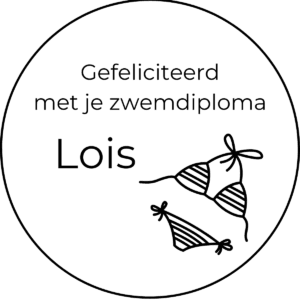 Stickers zwemdiploma met naam - 10 stuks