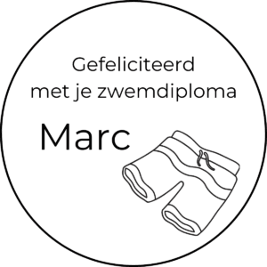 Alternative view of Stickers zwemdiploma met naam - 10 stuks