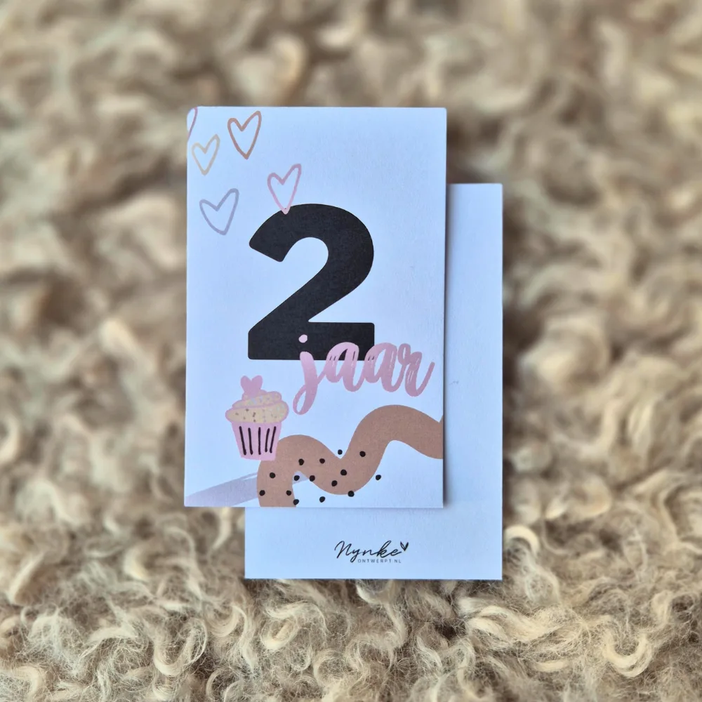 Mini-kaartje 2 jaar - Cupcake
