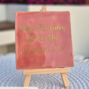 Tegeltje 'Follow the bunny'
