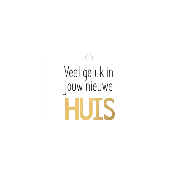 Cadeaulabel 'Veel geluk in jouw nieuwe huis