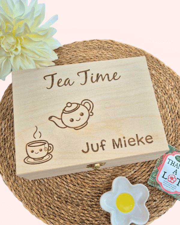 Theedoos 'Tea time'  voor de juf