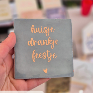 Tegeltje 'Huisje drankje feestje'