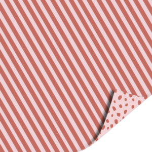 Alternative view of Cadeaupapier roze/terra – vlekjes & strepen (dubbelzijdig)